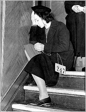 Jewish refugee girl from Vienna, Austria, upon arrival in Harwich. Great Britain, December 12, 1938